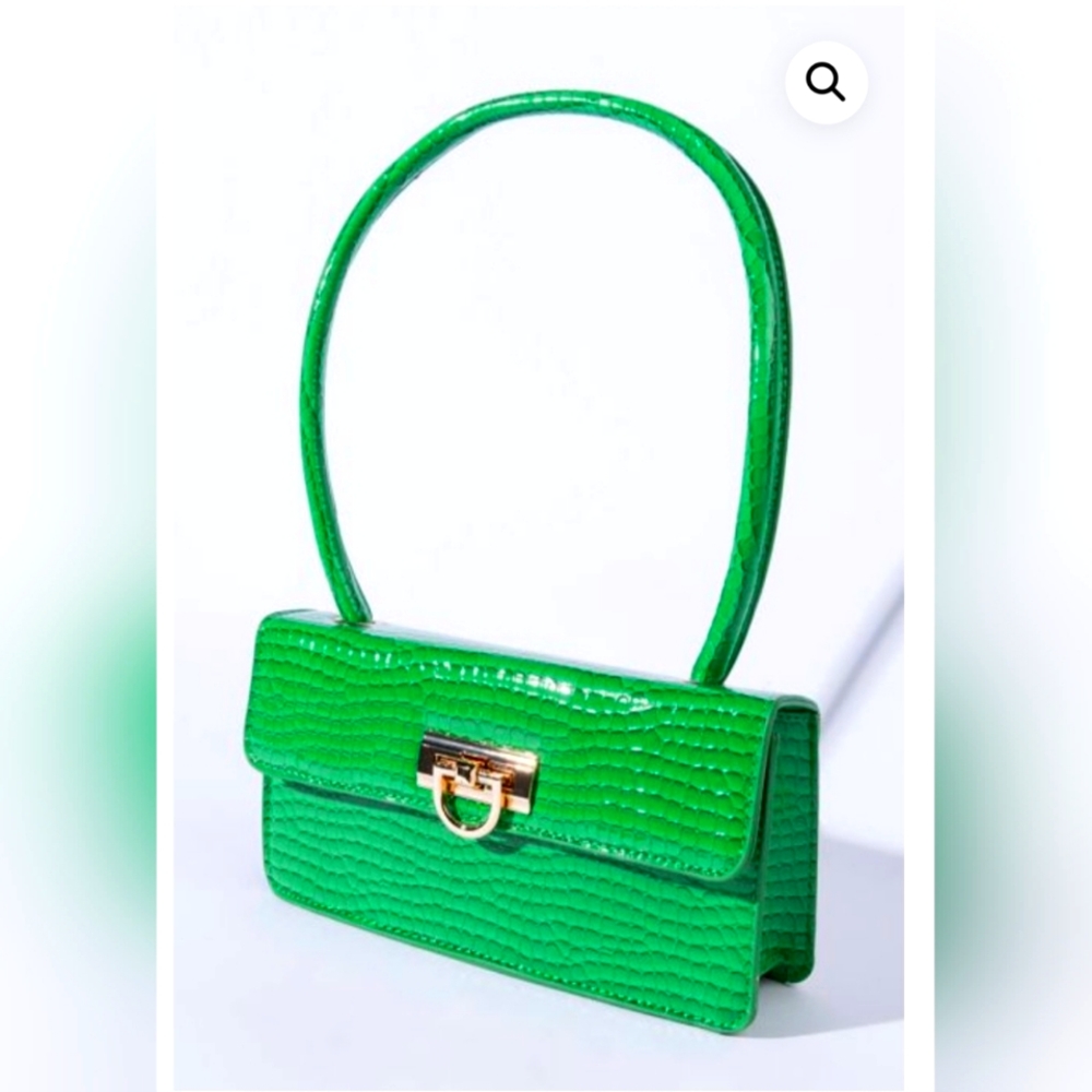 Women's GREEN CROC PURSE